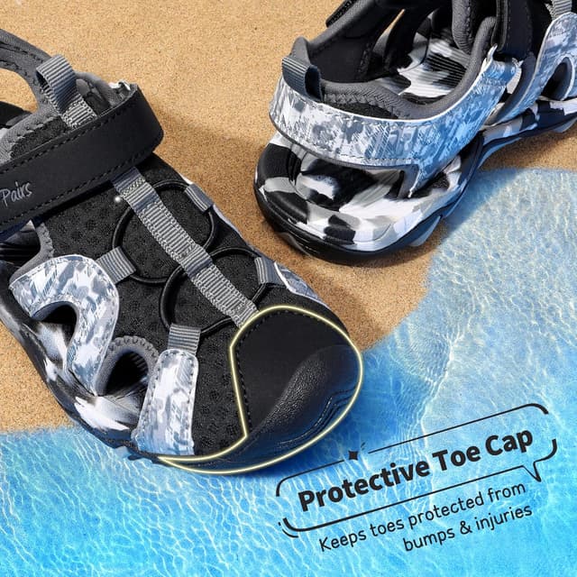 Detalle 2 de DREAM PAIRS sandales de sport d’été pour enfants — semelles en caoutchouc et séchage rapide