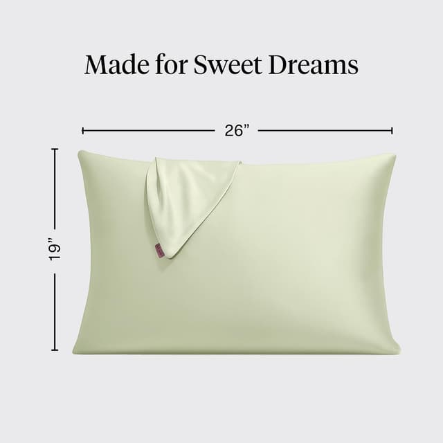 Detalle de Kitsch Satin Pillowcase with Zipper for Hair & Skin (Queen-style) – Sage, 19"x26