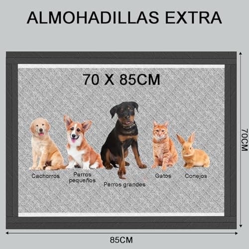 Detalle 2 de Gardner Pet empapadores para perros grandes 70x85 cm (carbón, 30 unidades)