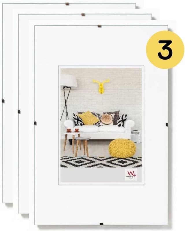 Detalle de Walther Design RB460K3 : lot de 3 cadres photo à clipser en verre transparent 40 x 60 cm
