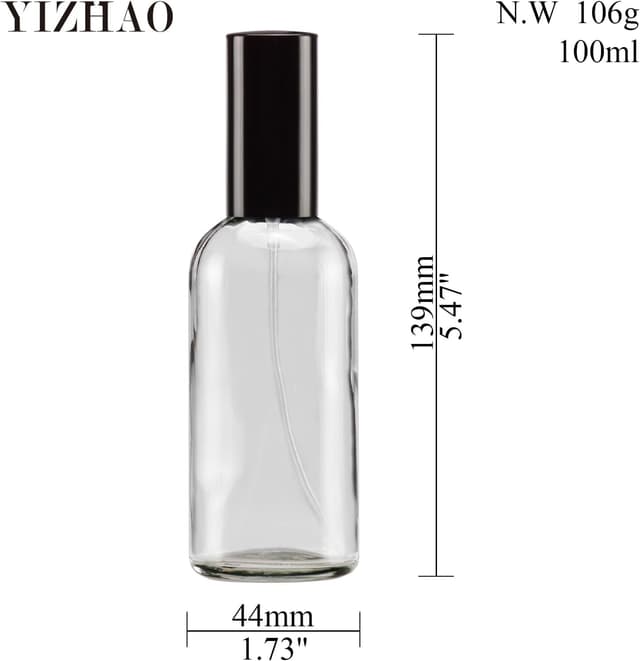 Detalle de YIZHAO set da 4 bottiglie spray in vetro 100 ml con nebulizzatore fine