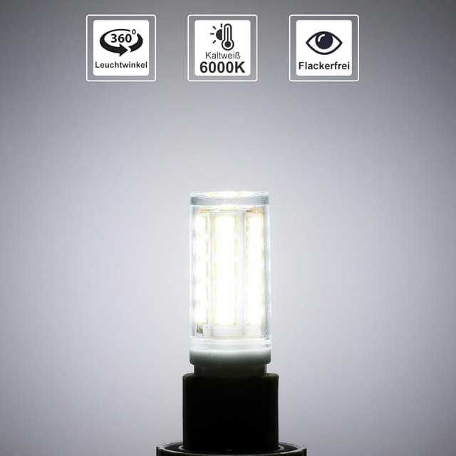 Detalle de CQTLED G9 LED-Lampe kaltweiß 6000K, 3W (520 lm) – 6er-Pack, nicht dimmbar