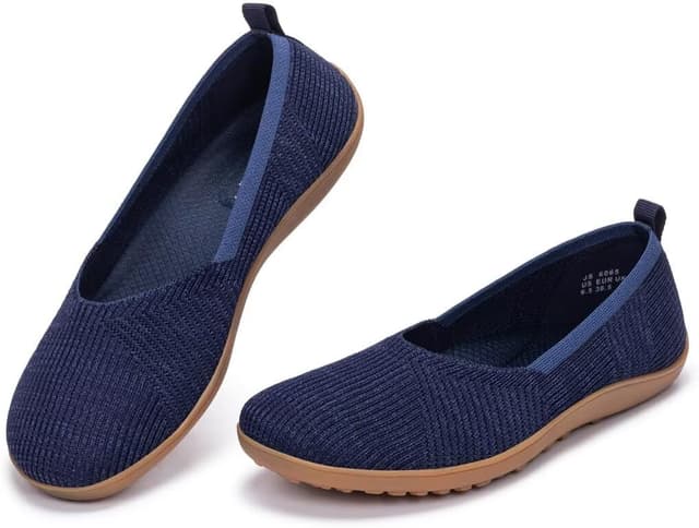 Detalle de Frank Mully Damen-Ballerinas für den Sommer – bequeme, rutschfeste Flats mit breiter Zehenpartie