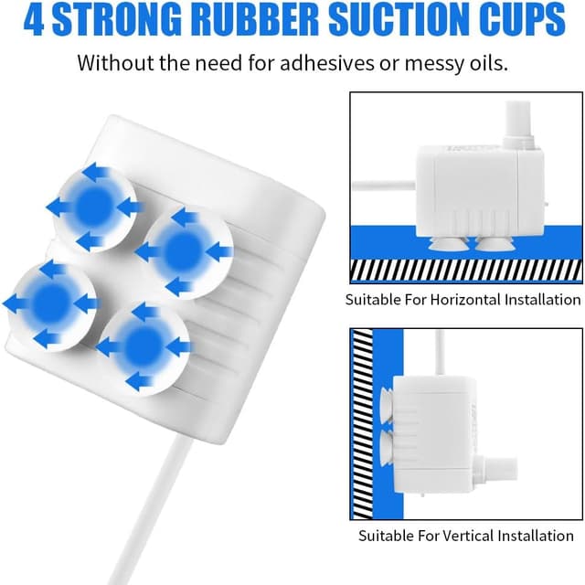 Detalle de flintronic submersible water pump (3W ultra quiet) – USB fountain and aquarium pump, 200L/H, DC 3.5–9V