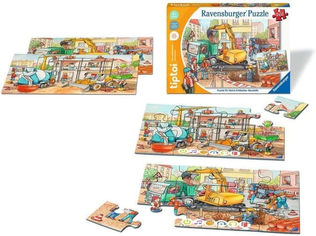 Detalle 2 de Ravensburger tiptoi Puzzle 00137 – Chantier de construction, puzzle interactif dès 3 ans