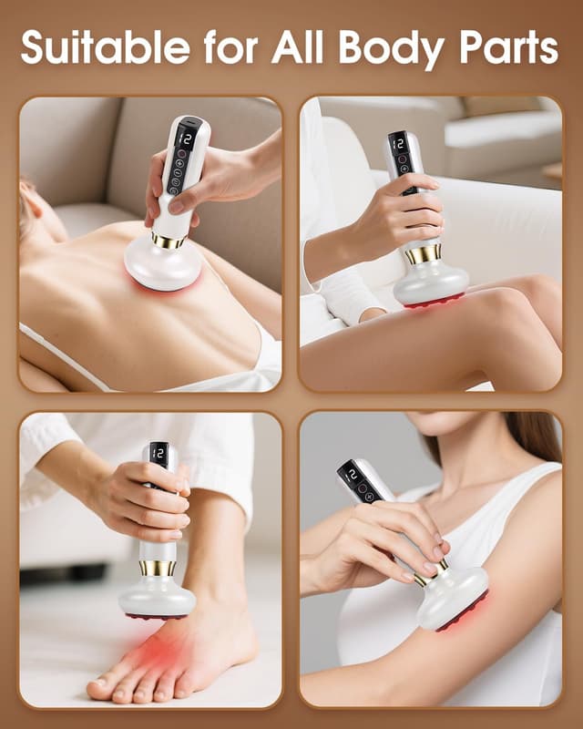 Detalle 2 de Velora Massaggiatore Anti Cellulite elettrico con gua sha e 12 modalità