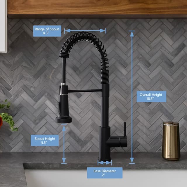 Thumbnail 1 de GIMILI Black Kitchen Faucet pull-down sprayer 🚰