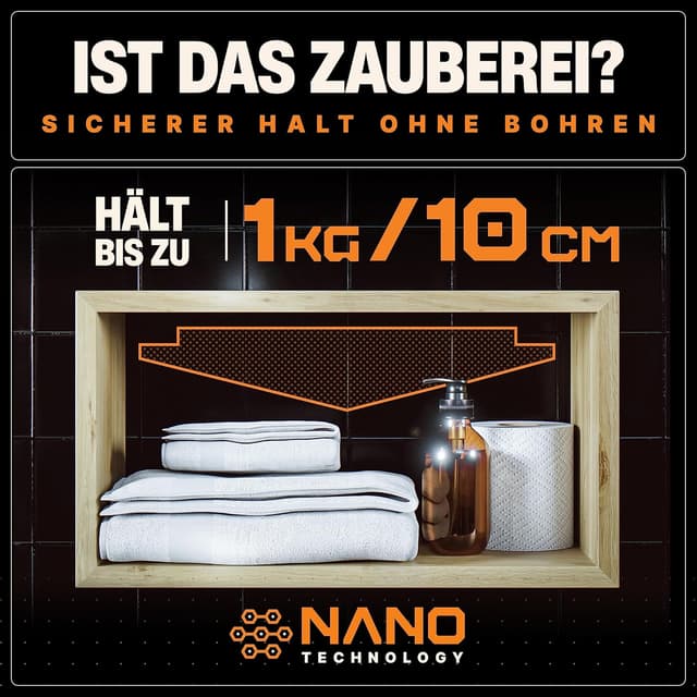 Detalle 2 de BAURIX® Nano Tape doppelseitig (3 m) – transparentes, wiederverwendbares Nano-Klebeband für Wand, Teppich & Deko