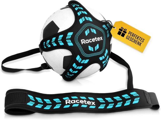 Detalle de Racetex Fußballtrainer mit Schnur – einstellbare Länge für Trainingsgürtel, Ballkontrolle & Schusstechnik