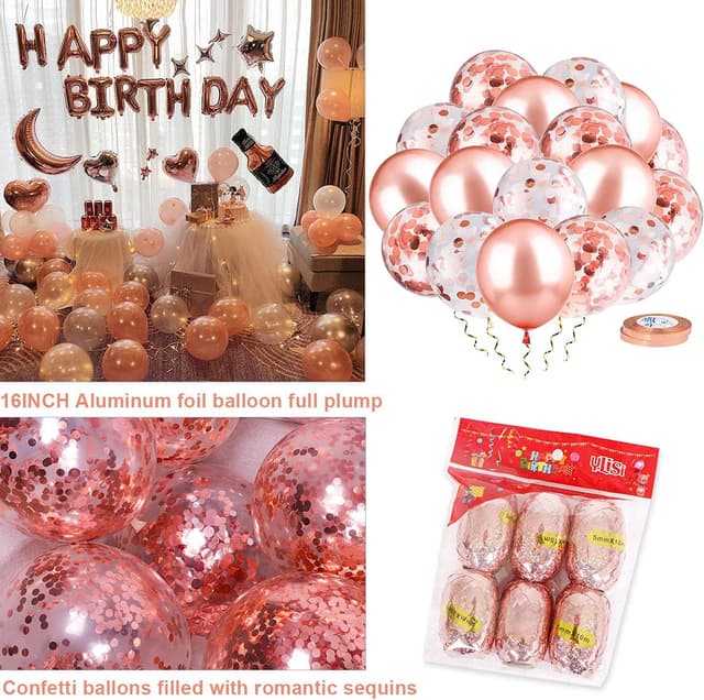 Detalle de AIBEE 56pcs Party Decorations Rose Gold set