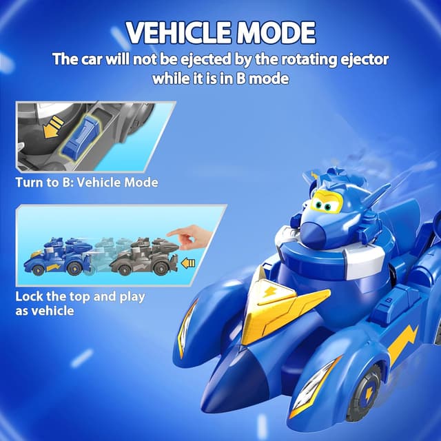 Detalle de Super Wings Spinning Jerome & Vehicle : jouet de combat 2-en-1 pour enfants