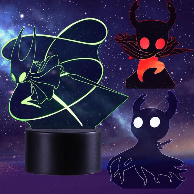 Detalle de QQAAMZ Hollow Knight lámpara 3D 16 colores