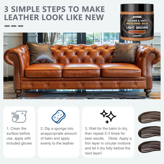 Thumbnail 5 de WYCOON Kit Riparazione Pelle Nero per Divani