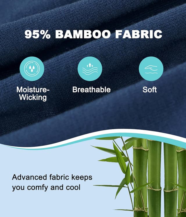 Detalle de YESWEL Bamboo Boxers for Men (No Itchy Labels) – Breathable Bamboo Trunks Multipack