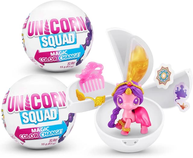 Detalle de 5 Surprise Unicorn Squad Magic Color Change Series 7 Einhorn mit Zubehör & Flügel (2er-Pack) – Farbwechsel-Spielzeug