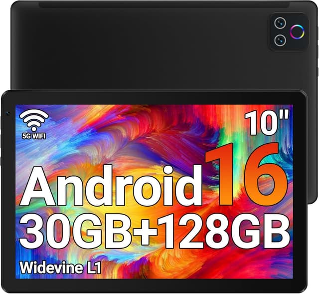 Detalle de URAO 10.1-Inch Android Tablet (Android 16) with Octa-Core, 128GB Storage, Wi‑Fi 6 & Bluetooth 5.4