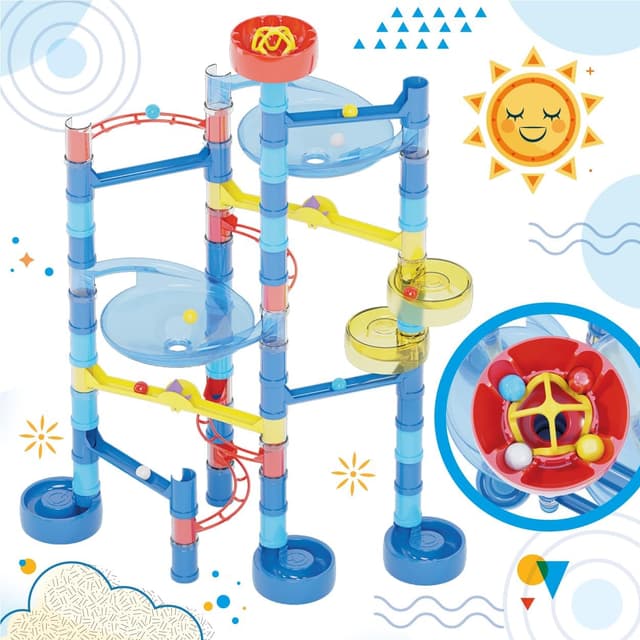 Detalle de Quercetti Migoga Ocean – pista per biglie con imbuti, curve e colonne (5-12 anni)