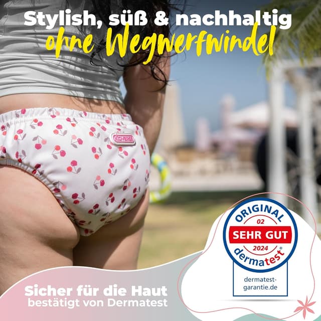 Detalle de KIDVERSE Schwimmwindel Baby Badehose (6–12 Monate) – wiederverwendbar, hautfreundlich & mit Tragetasche