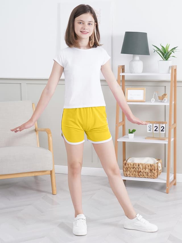 Detalle de Aikuco 5 Packs Girls Soccer Shorts (Toddler to Youth) Quick-Dry Athletic Gym & Running Shorts