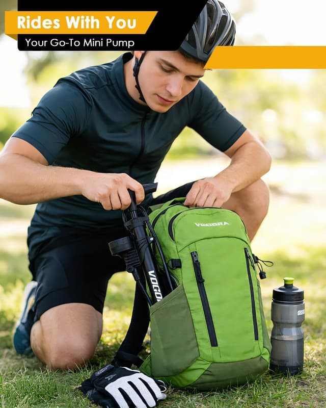 Detalle de VOGORA Bike Pump with Top-Mounted Gauge (ProView) – floor pump for Presta & Schrader