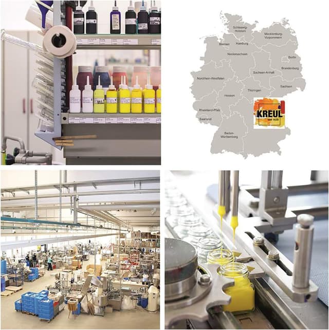 Detalle de KREUL 40151 Window Color Power Pack Ours – peintures pour fenêtres brillantes, contour noir et 2 films, 8 flacons