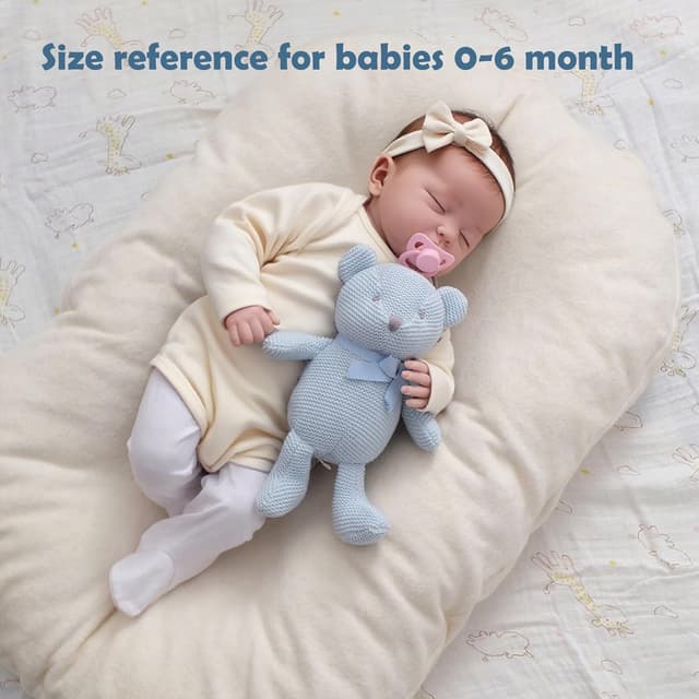 Detalle de FLUFFYFUN 100% Organic Cotton Blue Teddy Bear (6.5") for Newborns