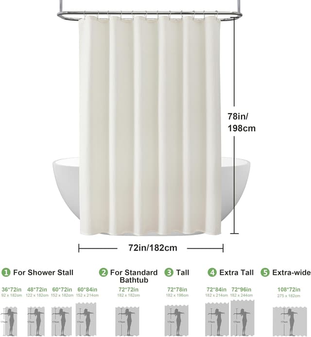 Thumbnail 5 de VANZAVANZU Rideau de douche 182x198 cm