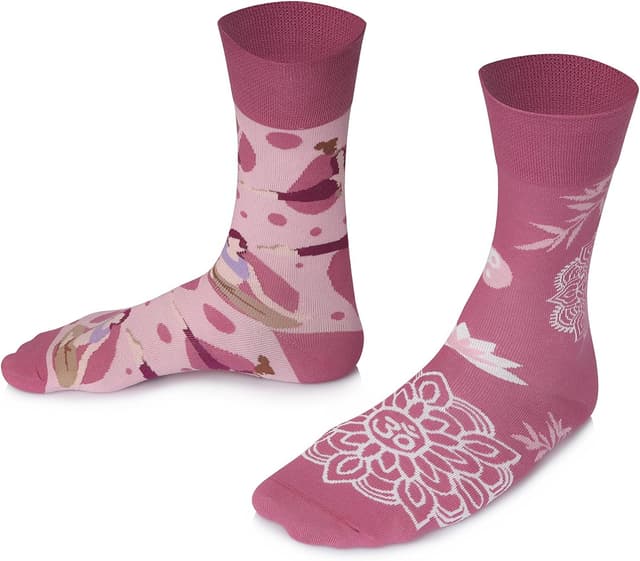 Detalle de TODO Colours Lustige Socken mit Motiv (Yoga): bunte Socken für Damen & Herren