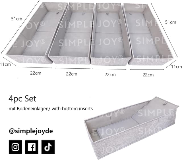 Thumbnail 6 de SIMPLE JOY PAX100 FileFolding Box für IKEA Pax 4er Set