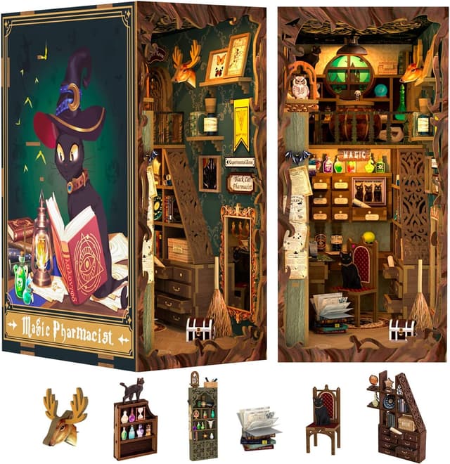 Detalle de Book nook DIY miniature kit 282 pieces