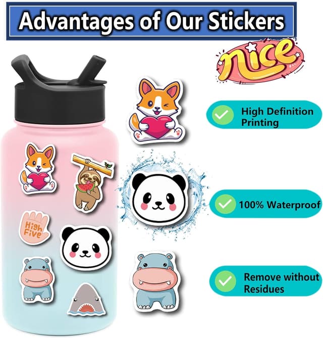 Thumbnail 1 de 200PCS Water Bottle Stickers for Kids ๐จ