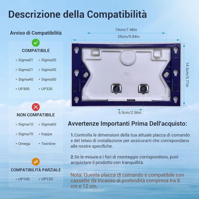 Thumbnail 5 de Mendorio Placca di Comando WC 246×164 mm