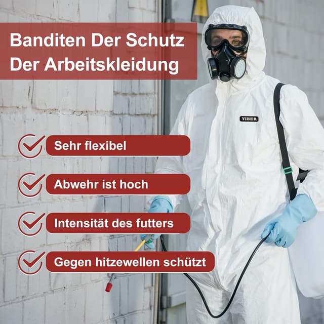 Thumbnail 3 de YIBER Einweg-Overall Schutzanzug mit Kapuze