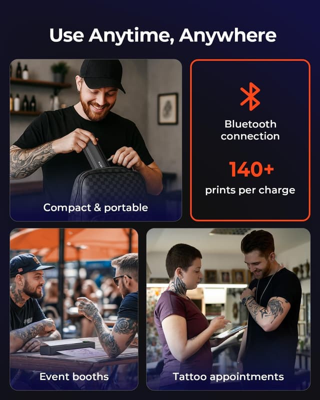 Detalle de MUNBYN ITP06 Tattoo Drucker 300 DPI đź–¨