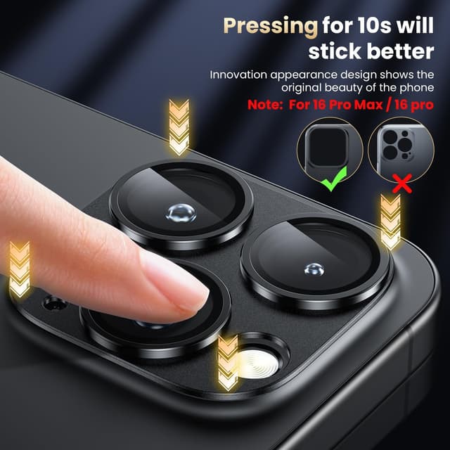 Thumbnail 2 de WSKEN Camera Lens Protector for iPhone 16 Pro 9H