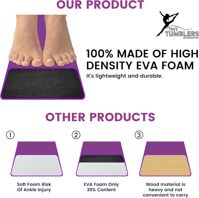 Detalle 2 de TINY TUMBLERS Kids Gymnastics Balance Beam with EVA Foam & Faux Suede (210/240/270cm)