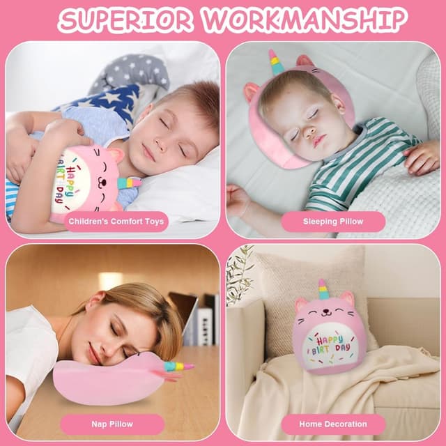 Thumbnail 3 de Vicloon Oreiller Licorne Rose 24x24 cm