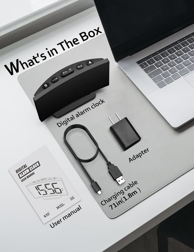 Thumbnail 6 de GOLOZA Digital Alarm Clock for Bedrooms with Curved Design