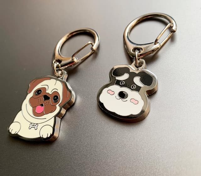 Detalle de Blue Dream Island Schnauzer Dog ID Tag pendant key-ring keychain