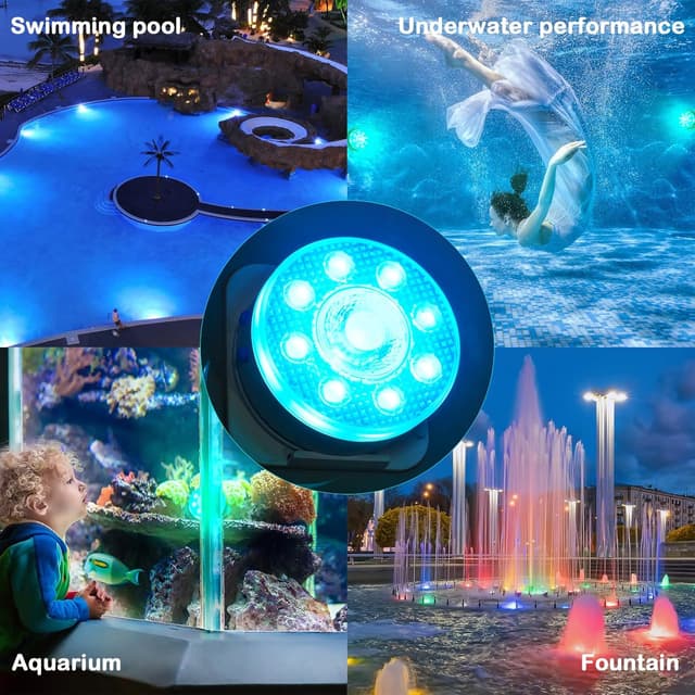 Thumbnail 4 de idyl light Unterwasser-Poolbeleuchtung, wiederaufladbar mit Fernbedienung – 4er Set (IP68)