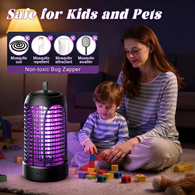 Detalle de YOUKK Lampe Anti Moustique avec éclairage LED – piège électrique intérieur et extérieur