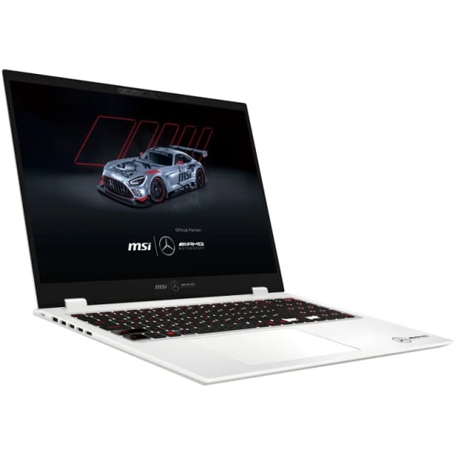 Detalle de MSI Prestige 16 AI+ Mercedes AMG con Intel Core Ultra 9 288V, 32GB y pantalla OLED de 16”