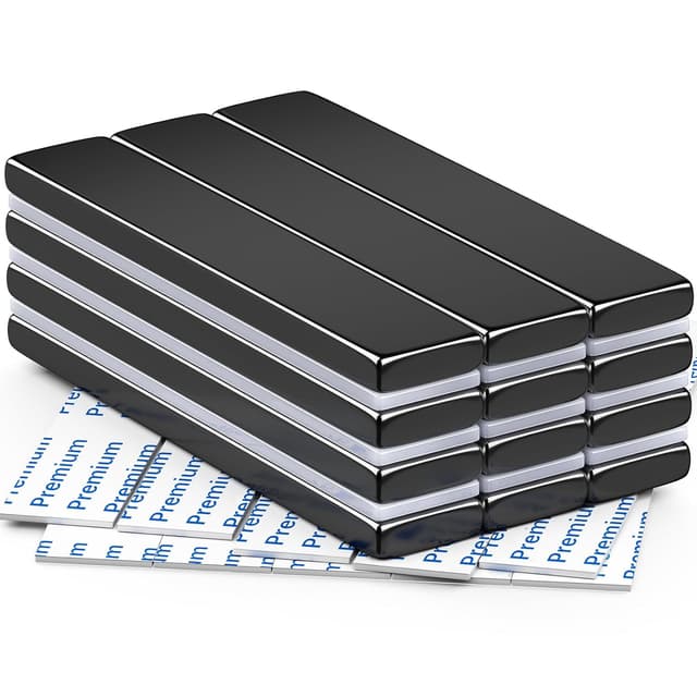 Detalle de FINDMAG 12 Pack Strong Magnet (60 x 10 x 3 mm) with Double-Sided Adhesive Strips