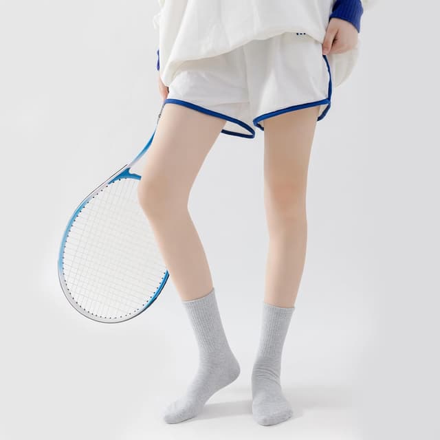 Detalle de Wamicu Damen-Socken im 5er-Pack (5 Paar) – dünne Tennis-/Sportsocken aus gekämmter Baumwolle, Größen 35–38 und 39–42