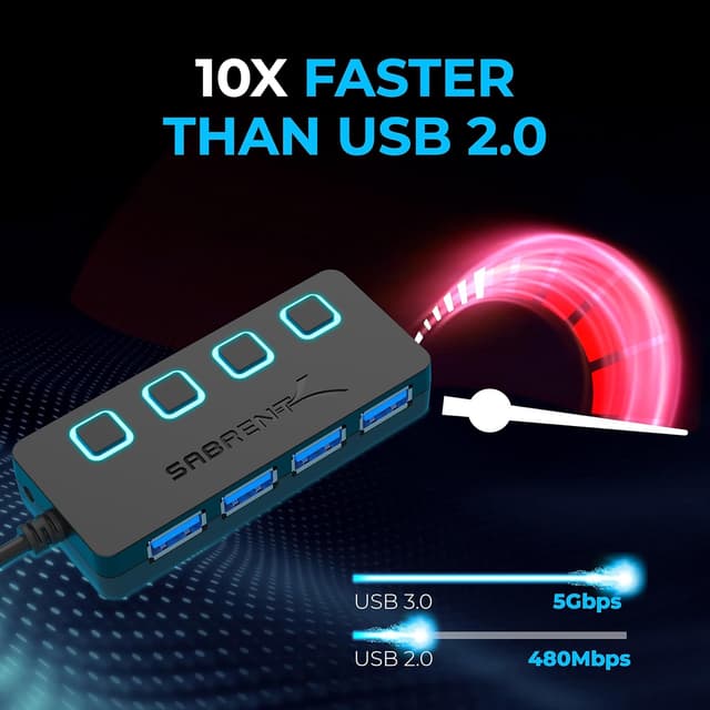 Thumbnail 4 de SABRENT HB-UMP3 Powered USB Hub 4-Port