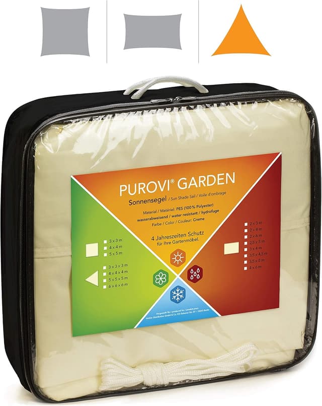 Thumbnail 6 de Purovi vela parasole triangolare da esterni in PES impermeabile (5 m x 5 m x 5 m)