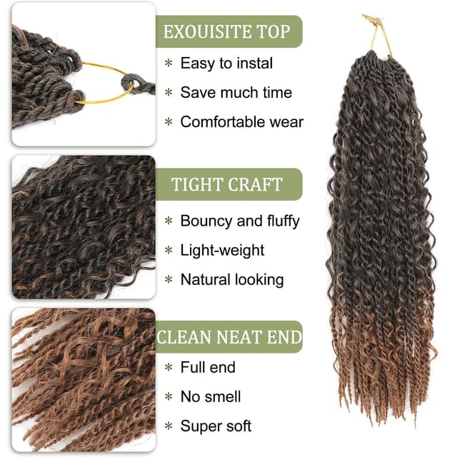 Thumbnail 2 de TGYHCJBY Boho Senegalese Twist Crochet Hair 22 Zoll