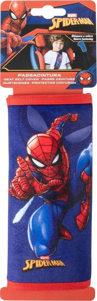 Detalle 2 de TataWay in viaggio si cresce Marvel Spiderman Einzel-Auto-Kissen mit Sicherheitsgurt-Schutz (weich), rot