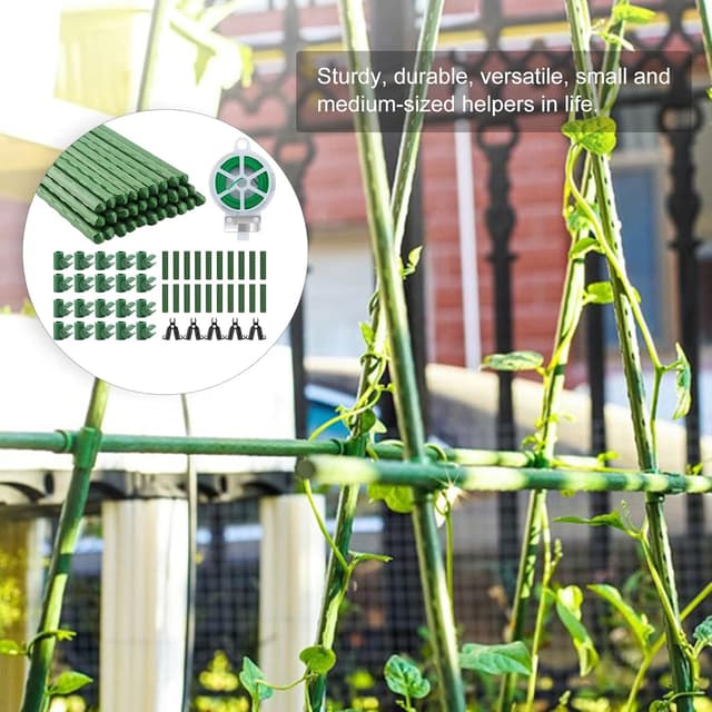 Detalle de VonLux 40cm 30Pcs Plant Stakes Kit with Trellis Connector Clips and Plant Ties