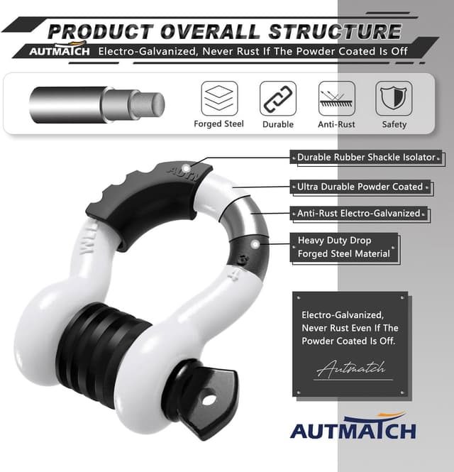 Detalle 2 de AUTMATCH D Ring Shackle 3/4" 10,471 lb